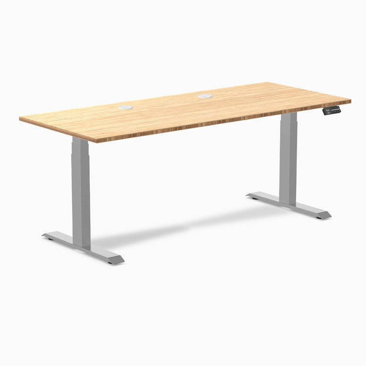 Bureau Assis-Debout Double en Bambou Desky