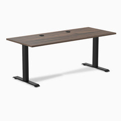 Desky Zero Laminate Office Desk, Jarrah Legno desktop, Matte Black frame