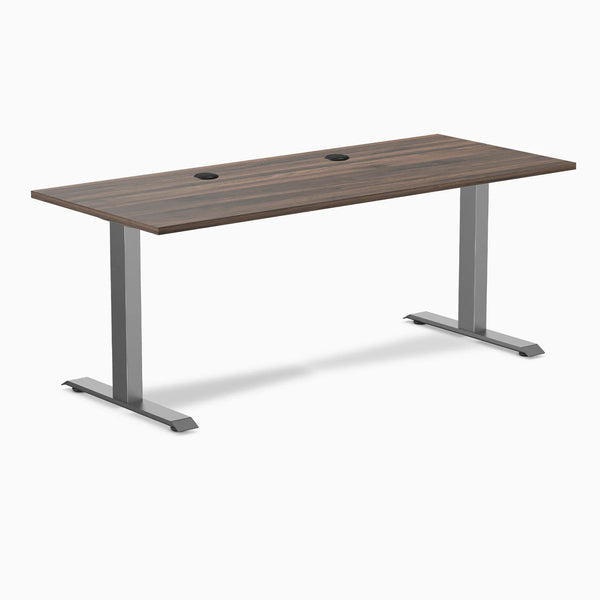 Desky Zero Laminate Office Desk, Jarrah Legno desktop, Space Grey frame