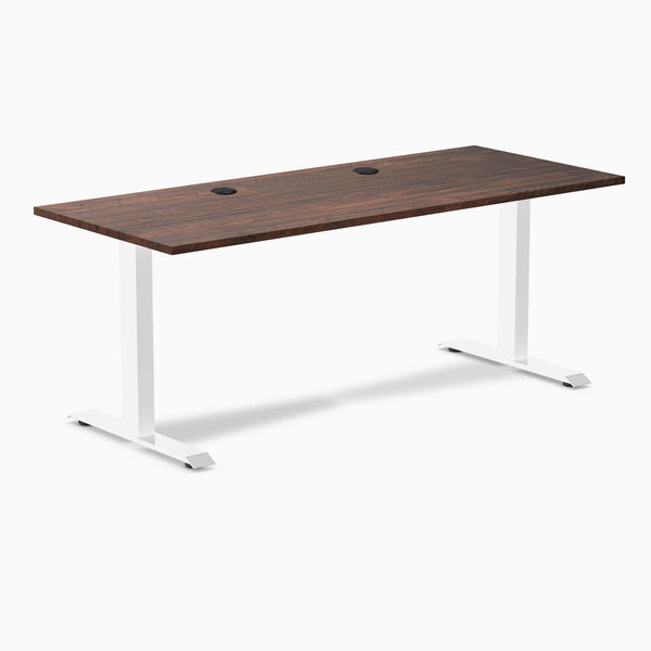 Desky Zero Softwood Office Desk, American Rustic Pine desktop, White frame
