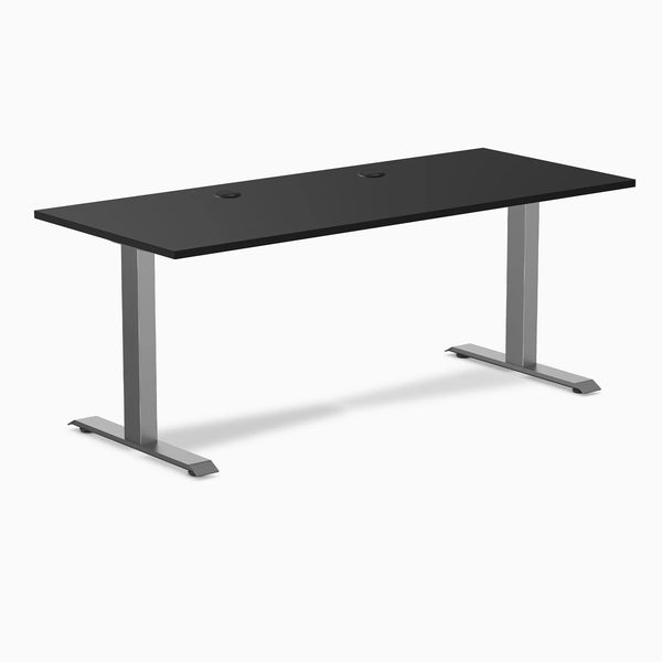 Desky Zero Laminate Office Desk, Black desktop, Space Grey frame