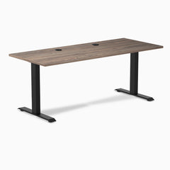 Desky Zero Laminate Office Desk, Natural Walnut desktop, Matte Black frame