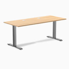 Desky Zero Laminate Office Desk, Sublime Teak desktop, Space Grey frame