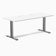 Desky Zero Laminate Office Desk, White desktop, Space Grey frame