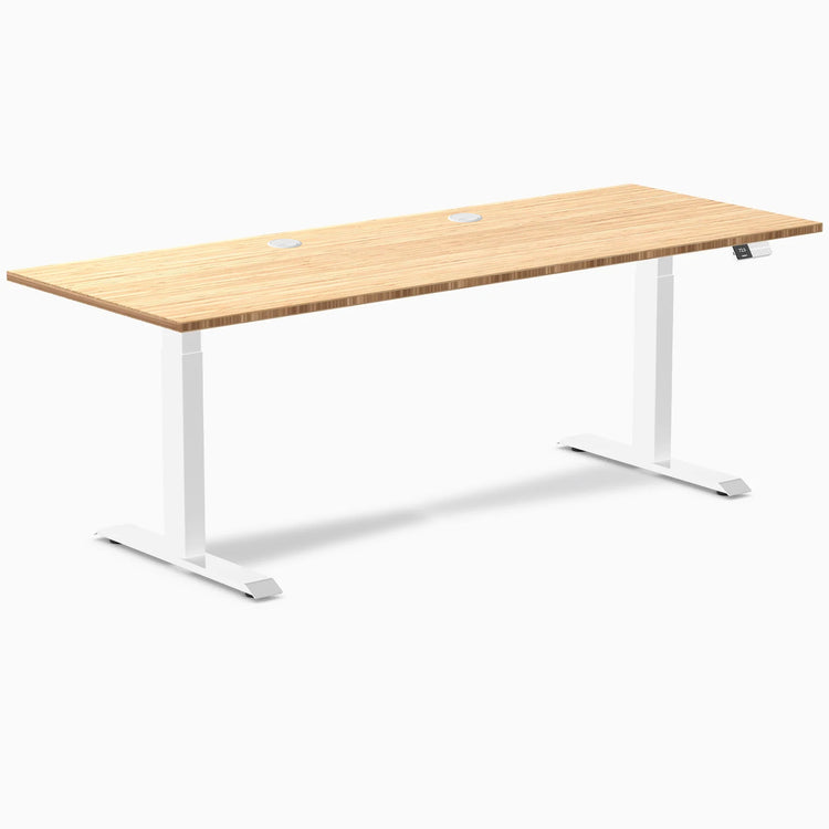 Bureau Assis-Debout Double en Bambou Desky
