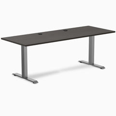 Desky Zero Laminate Office Desk, Burnished Wood desktop, Space Grey frame