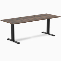 Desky Zero Laminate Office Desk, Jarrah Legno desktop, Matte Black frame