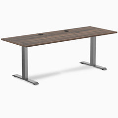 Desky Zero Laminate Office Desk, Jarrah Legno desktop, Space Grey frame