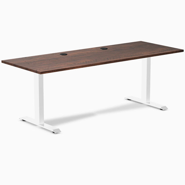Desky Zero Softwood Office Desk, American Rustic Pine desktop, White frame