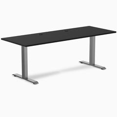 Desky Zero Laminate Office Desk, Black desktop, Space Grey frame