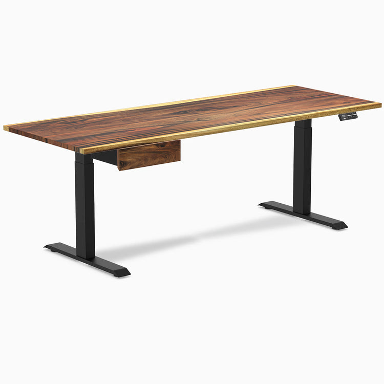 Desky Dual Hardwood Standing Desk With Drawer