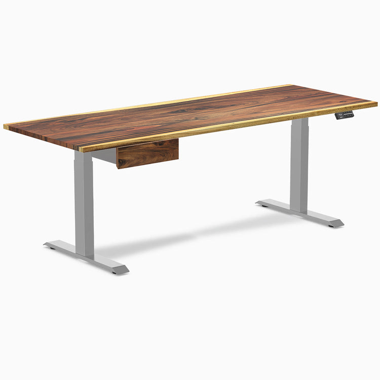 Desky Dual Hardwood Standing Desk With Drawer