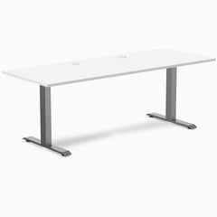 Desky Zero Laminate Office Desk, White desktop, Space Grey frame