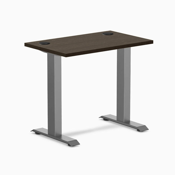 Desky Zero Mini Bamboo Office Desk, Dark Bamboo desktop, Space Grey frame