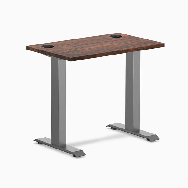 Desky Zero Mini Softwood Office Desk, American Rustic Pine desktop, Space Grey frame