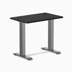 Desky Zero Mini Office Desk, Black desktop, Space Grey frame