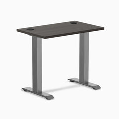 Desky Zero Mini Office Desk, Burnished Wood desktop, Space Grey frame