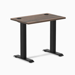 Desky Zero Mini Office Desk, Jarrah Legno desktop, Matte Black frame