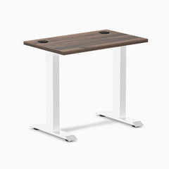 Desky Zero Mini Office Desk, Jarrah Legno desktop, White frame