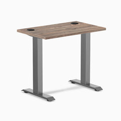 Desky Zero Mini Office Desk, Natural Walnut desktop, Space Grey frame