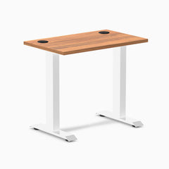 Desky Zero Mini Office Desk, Prime Oak desktop, White frame