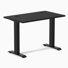 Desky Zero Mini Office Desk, Black desktop, Matte Black frame