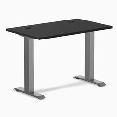 Desky Zero Mini Office Desk, Black desktop, Space Grey frame