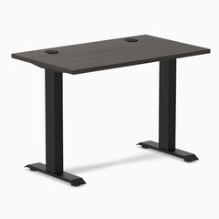 Desky Zero Mini Office Desk, Burnished Wood desktop, Matte Black frame
