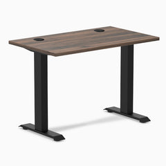 Desky Zero Mini Office Desk, Jarrah Legno desktop, Matte Black frame