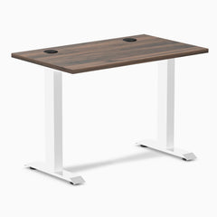 Desky Zero Mini Office Desk, Jarrah Legno desktop, White frame