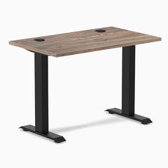 Desky Zero Mini Office Desk, Natural Walnut desktop, Matte Black frame