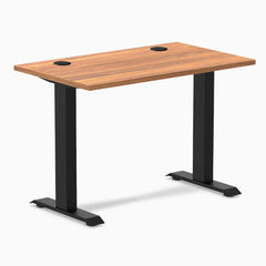 Desky Zero Mini Office Desk, Prime Oak desktop, Matte Black frame