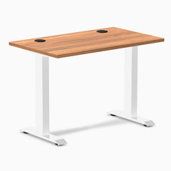 Desky Zero Mini Office Desk, Prime Oak desktop, White frame