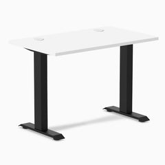 Desky Zero Mini Office Desk, White desktop, Matte Black frame