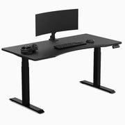 Alpha dual sit stand gaming desk set up