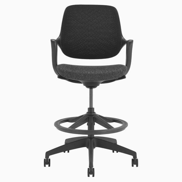 Desky black low back drafting chair