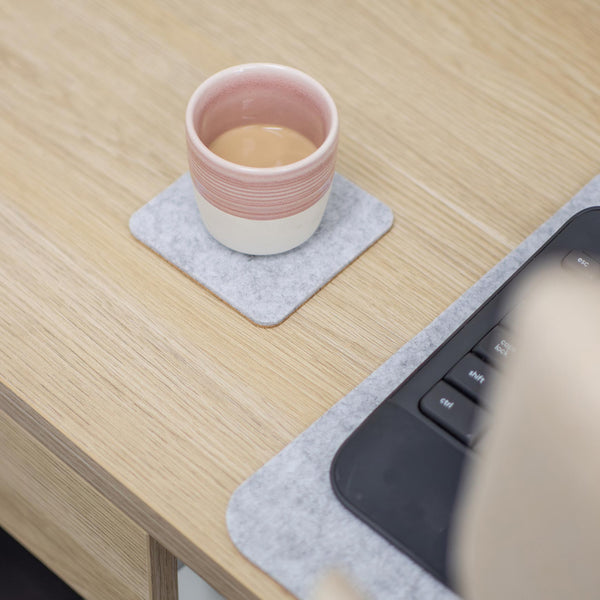 Felt and Cork Silver Coaster