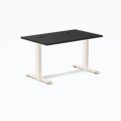 Desky Zero Laminate Office Desk, Black desktop, Wheat frame