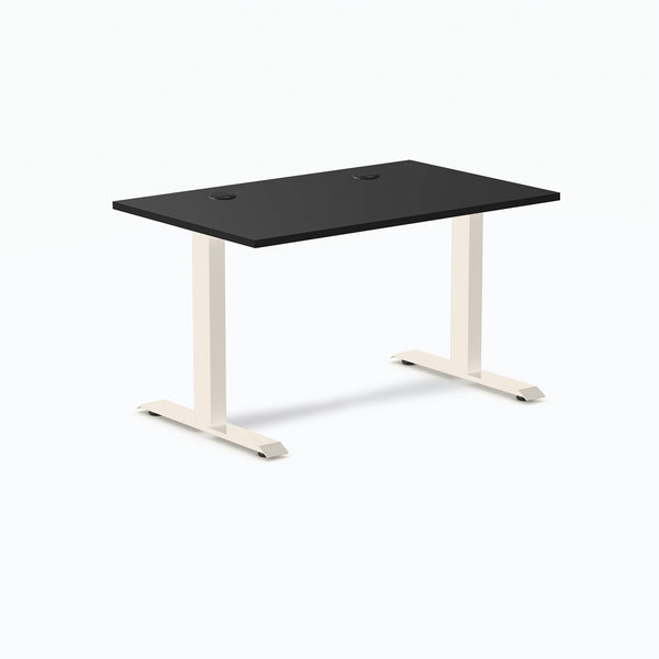 Desky Zero Laminate Office Desk, Black desktop, Wheat frame