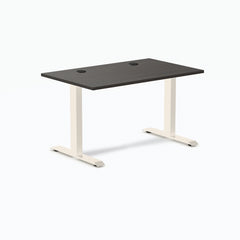 Desky Zero Laminate Office Desk, Burnished Wood desktop, Wheat frame