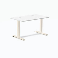 Desky Zero Laminate Office Desk, White desktop, Wheat frame