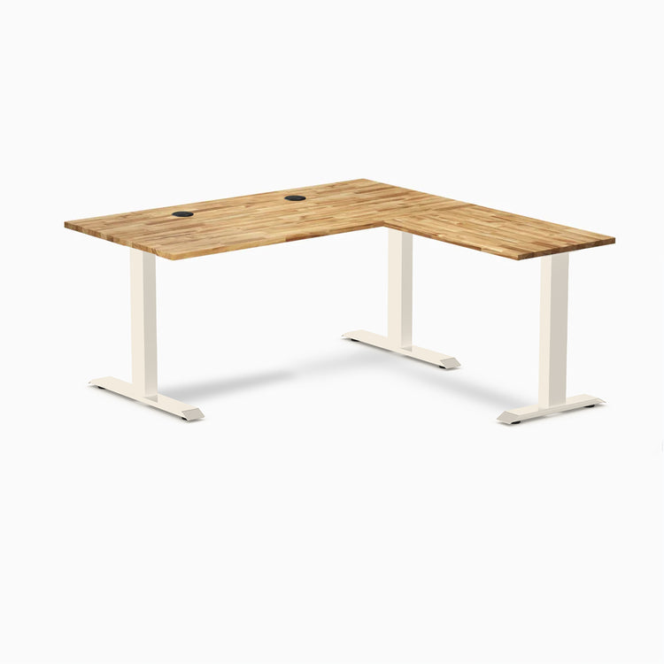 Desky Zero Hardwood L-Shape Office Desk