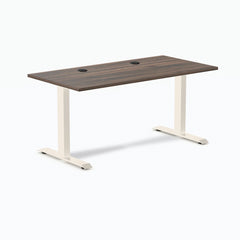 Desky Zero Laminate Office Desk, Jarrah Legno desktop, Wheat frame