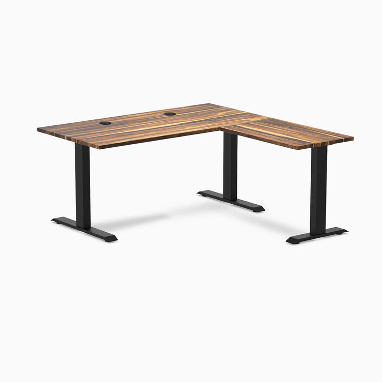 Bureau de bureau en forme de L en bois dur Desky Zero
