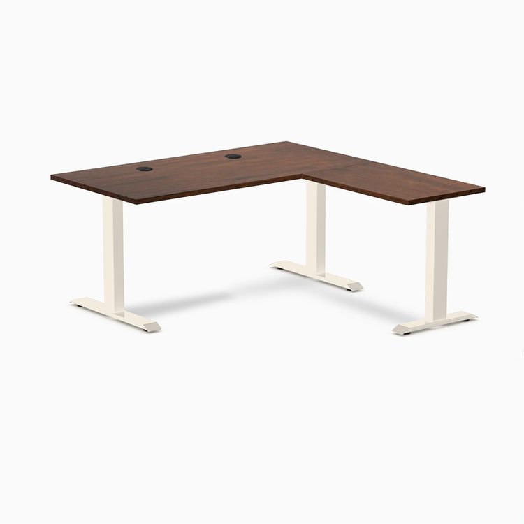 Desky Zero Rubberwood L-Shape Office Desk
