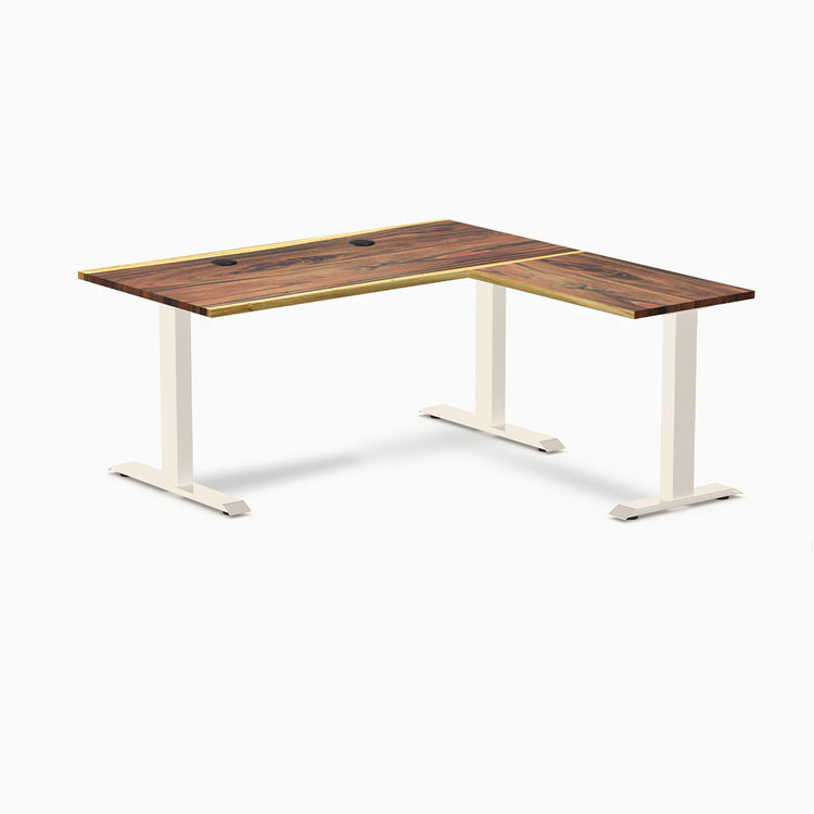Desky Zero Hardwood L-Shape Office Desk