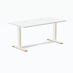 Desky Zero Laminate Office Desk, White desktop, Wheat frame