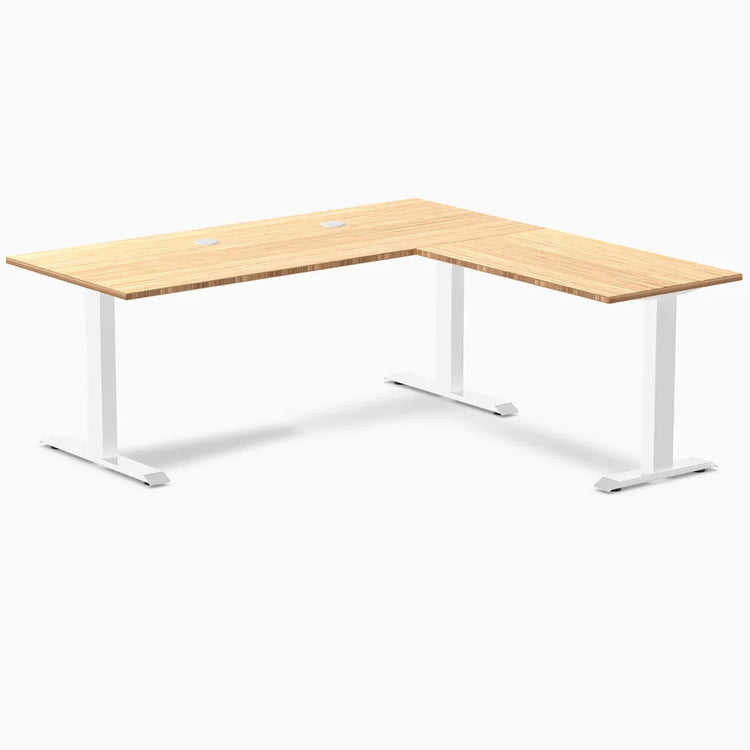 Bureau de bureau en forme de L en bambou Desky Zero