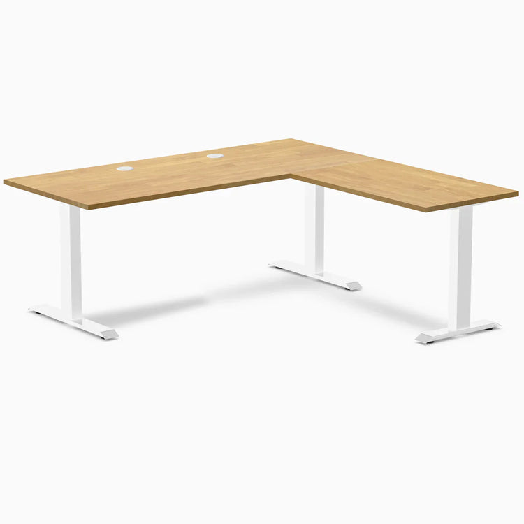 Desky Zero Rubberwood L-Shape Office Desk