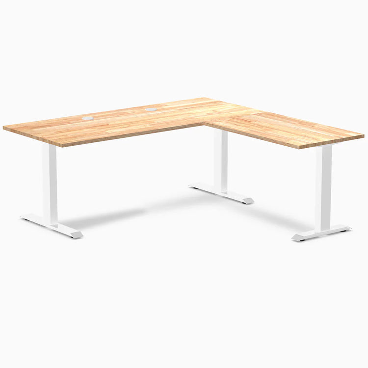 Desky Zero Rubberwood L-Shape Office Desk
